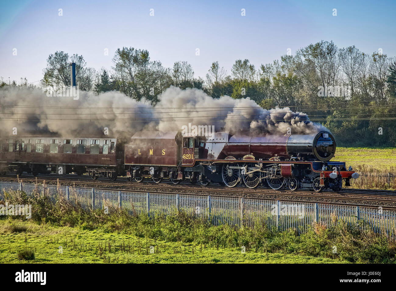 LMS Princess classe 8P 4-6-0 n. 46201 Principessa Elisabetta tira la Royal Scot alla giunzione Winwick Ott 15 2011 Foto Stock