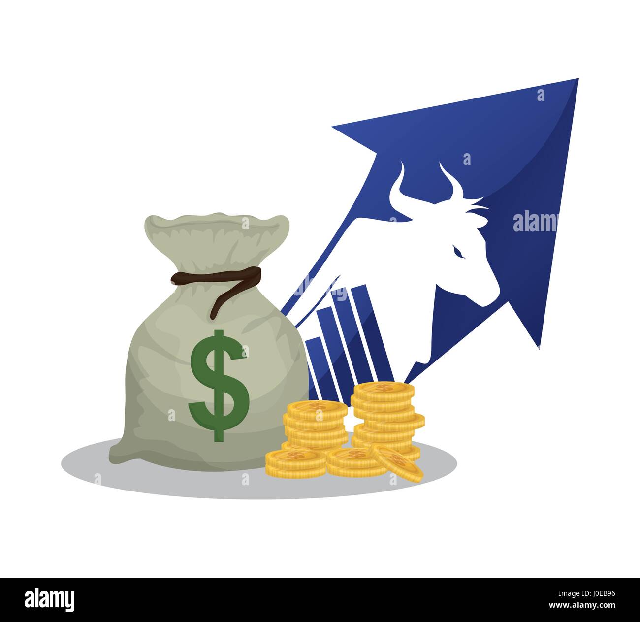 Bull Wall street stock market Illustrazione Vettoriale