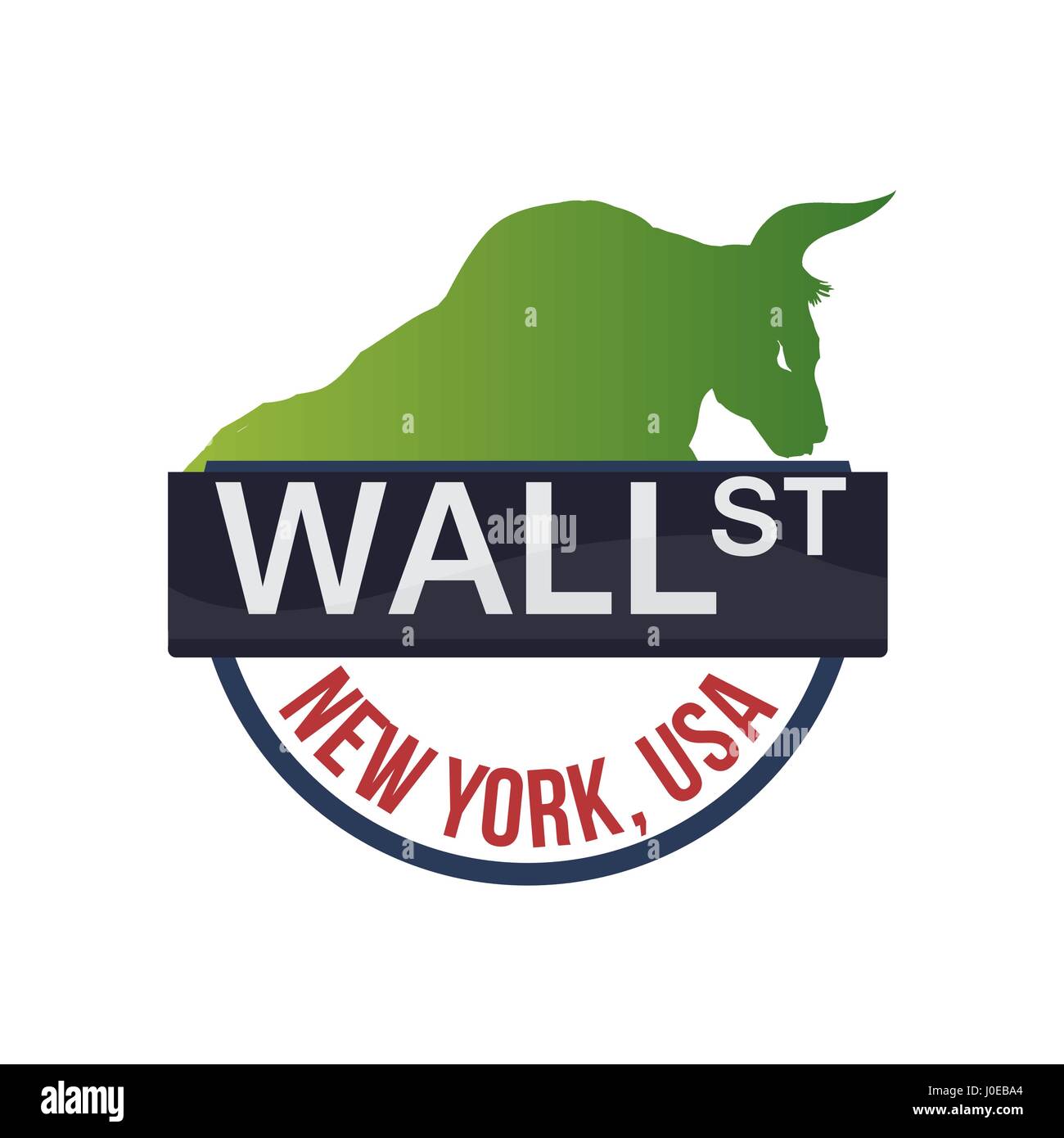 Wall street new york bull Illustrazione Vettoriale