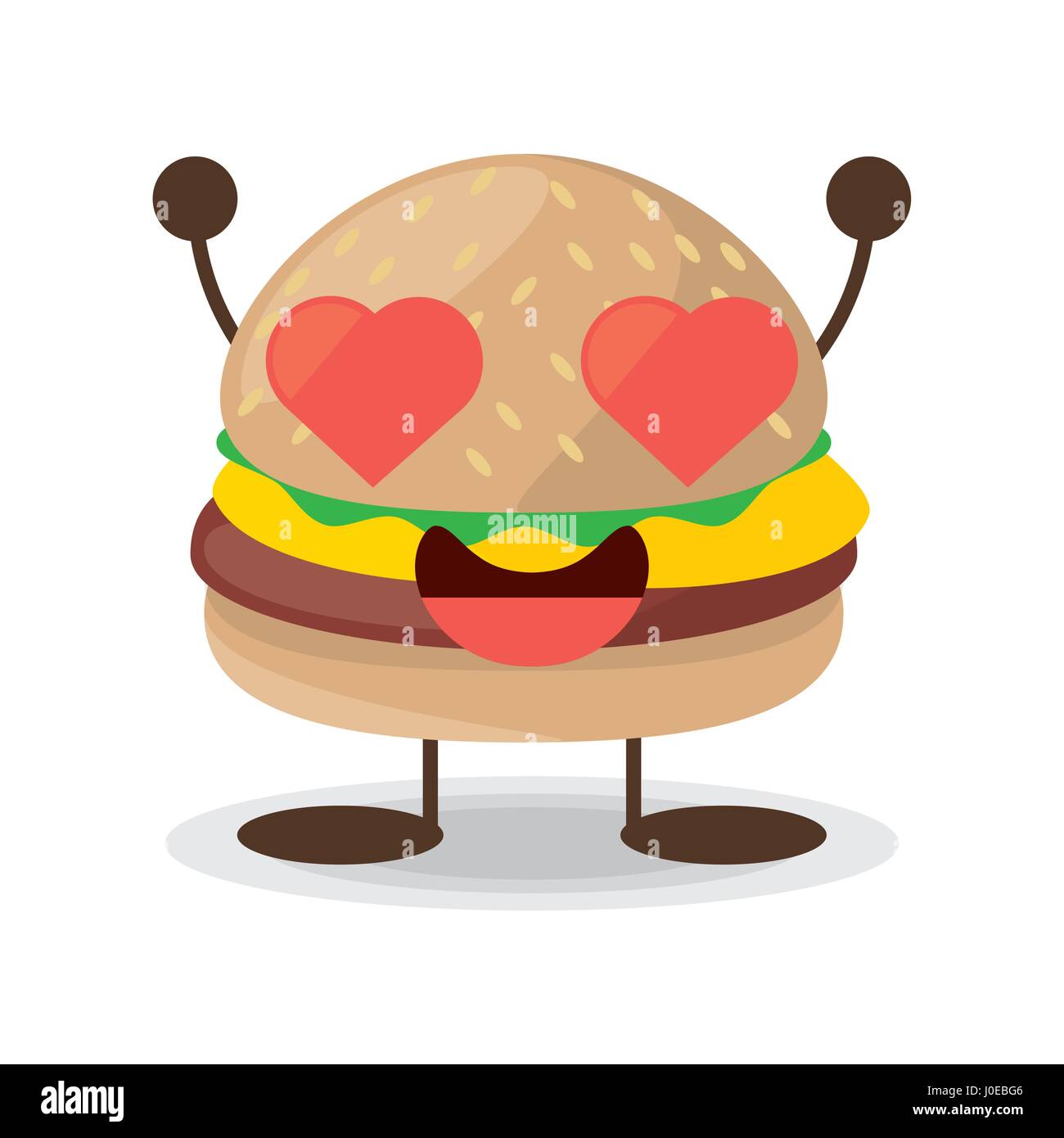 Kawaii burger il cibo è delizioso Illustrazione Vettoriale