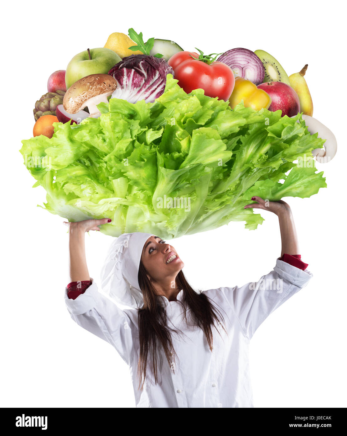 Chef vegetariano Foto Stock