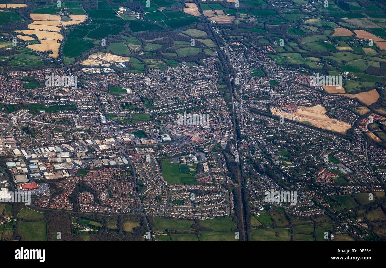 vista panoramica sulla città inglese di burgess hill Foto Stock