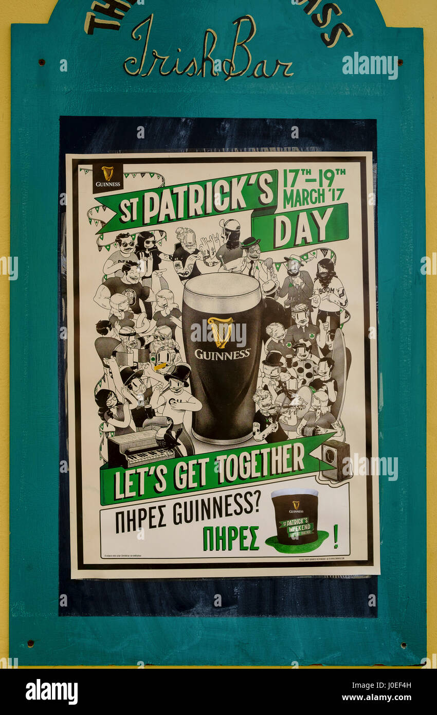 Pub irlandese in Grecia Foto Stock