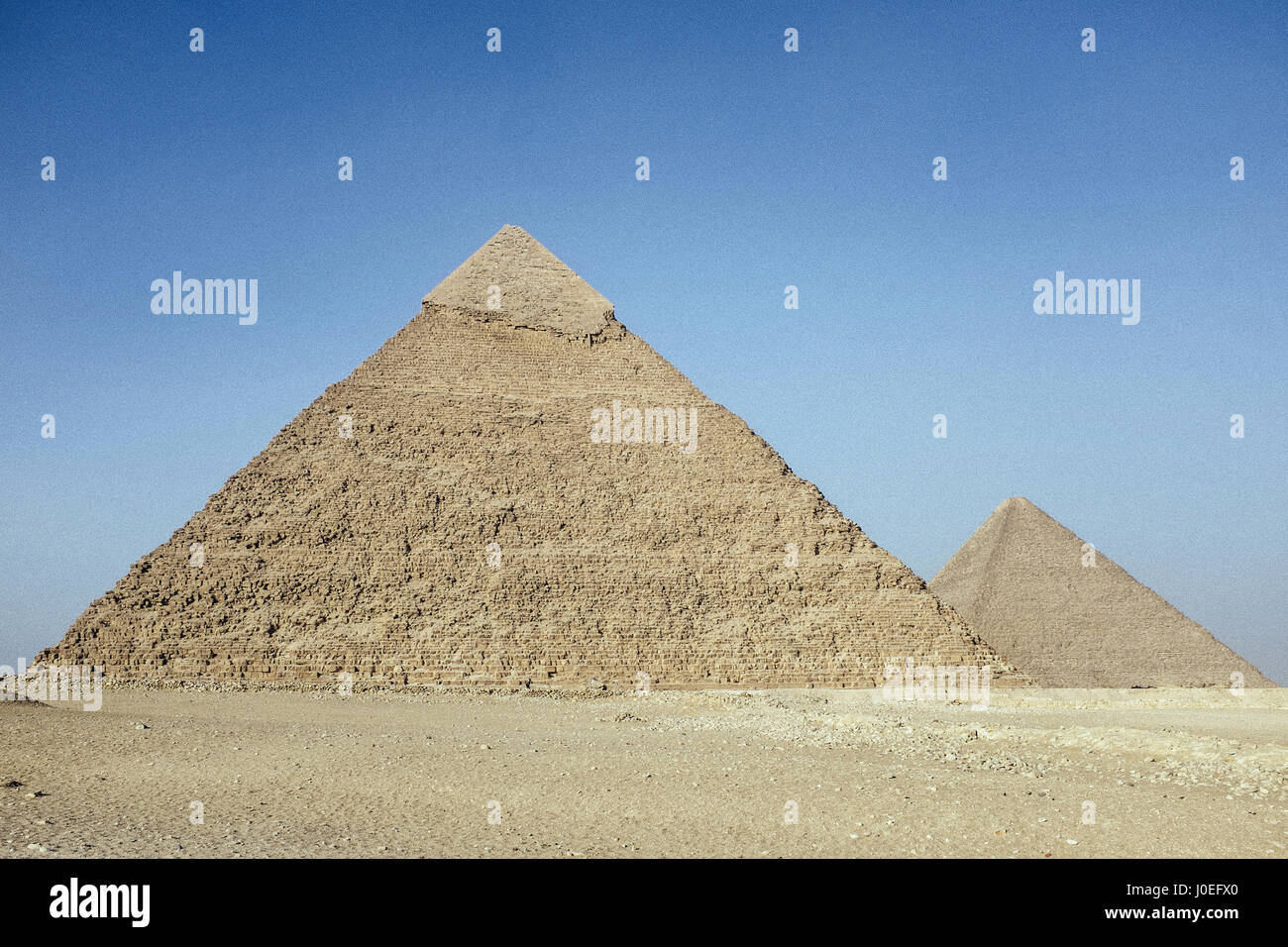 Le grandi piramidi di Giza in Egitto. Foto Stock