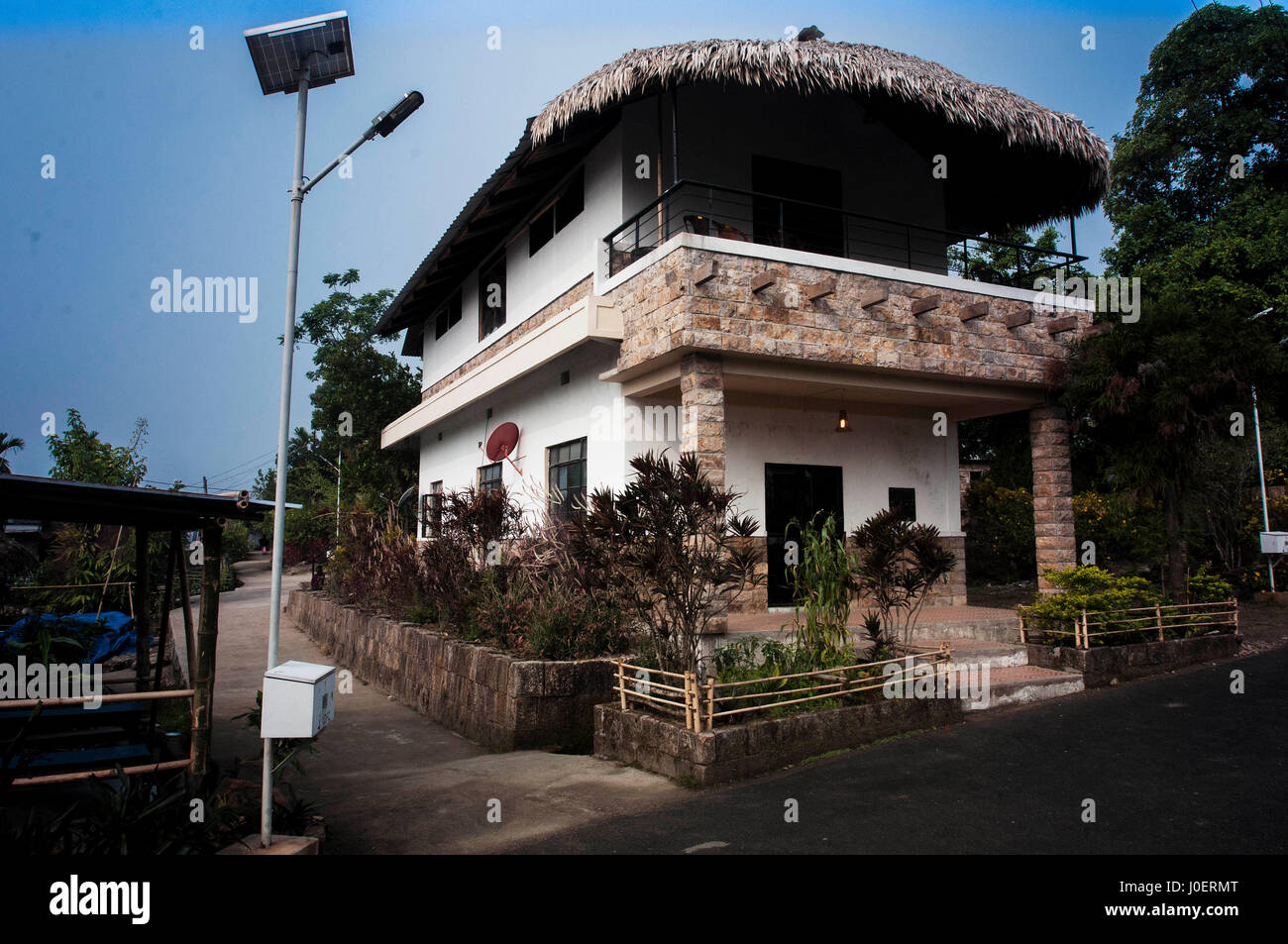 Casa, mawlynnong, Meghalaya, India, Asia Foto Stock