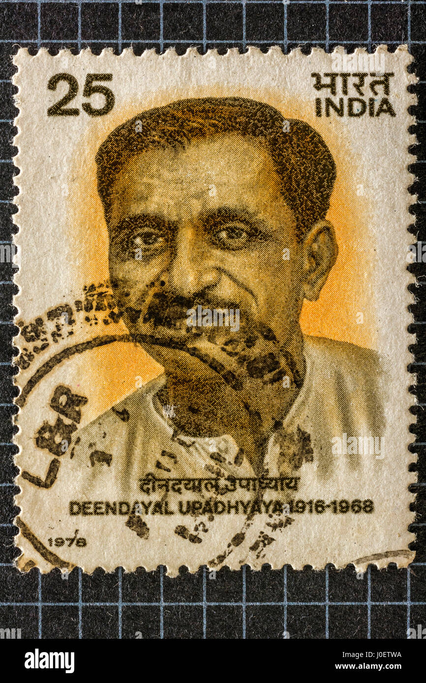 Deen dayal upadhyaya, francobolli, India Foto Stock
