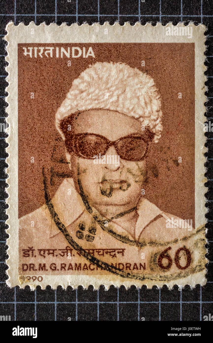 Dr m g ramachandran, francobolli, India, Asia Foto Stock