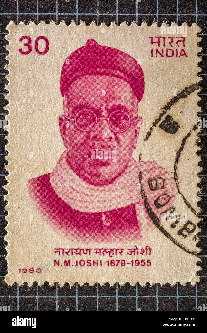 N m joshi, francobolli, India, Asia Foto Stock