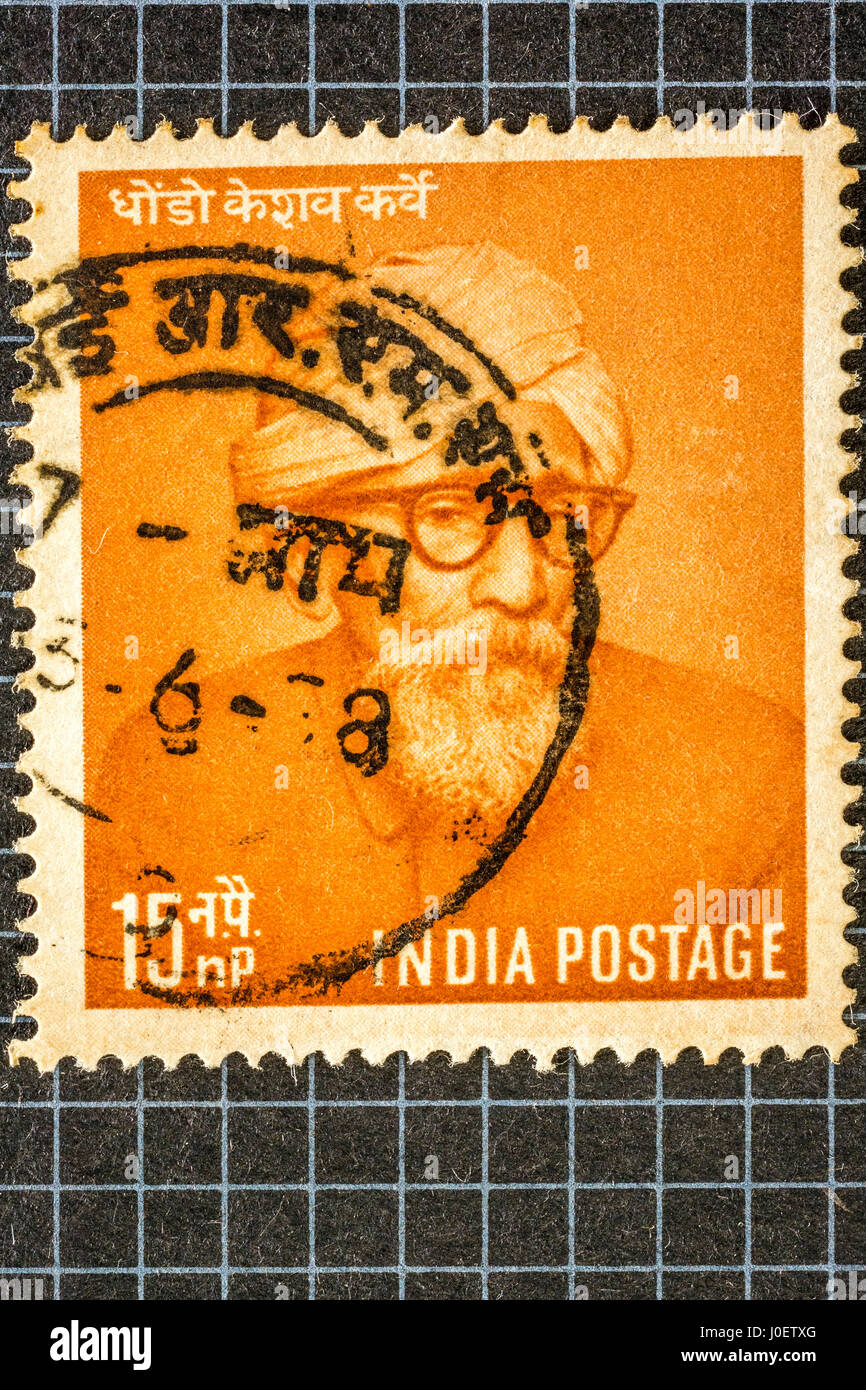 Dr dhondo karve keshav, francobolli, India, Asia Foto Stock
