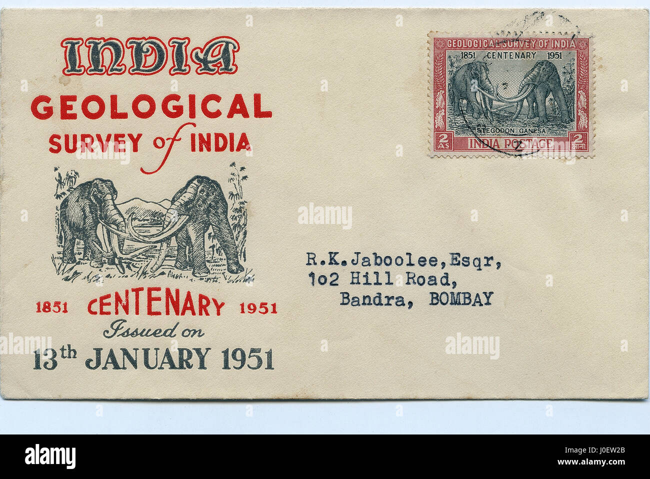 Geological Survey, francobolli, India, Asia Foto Stock
