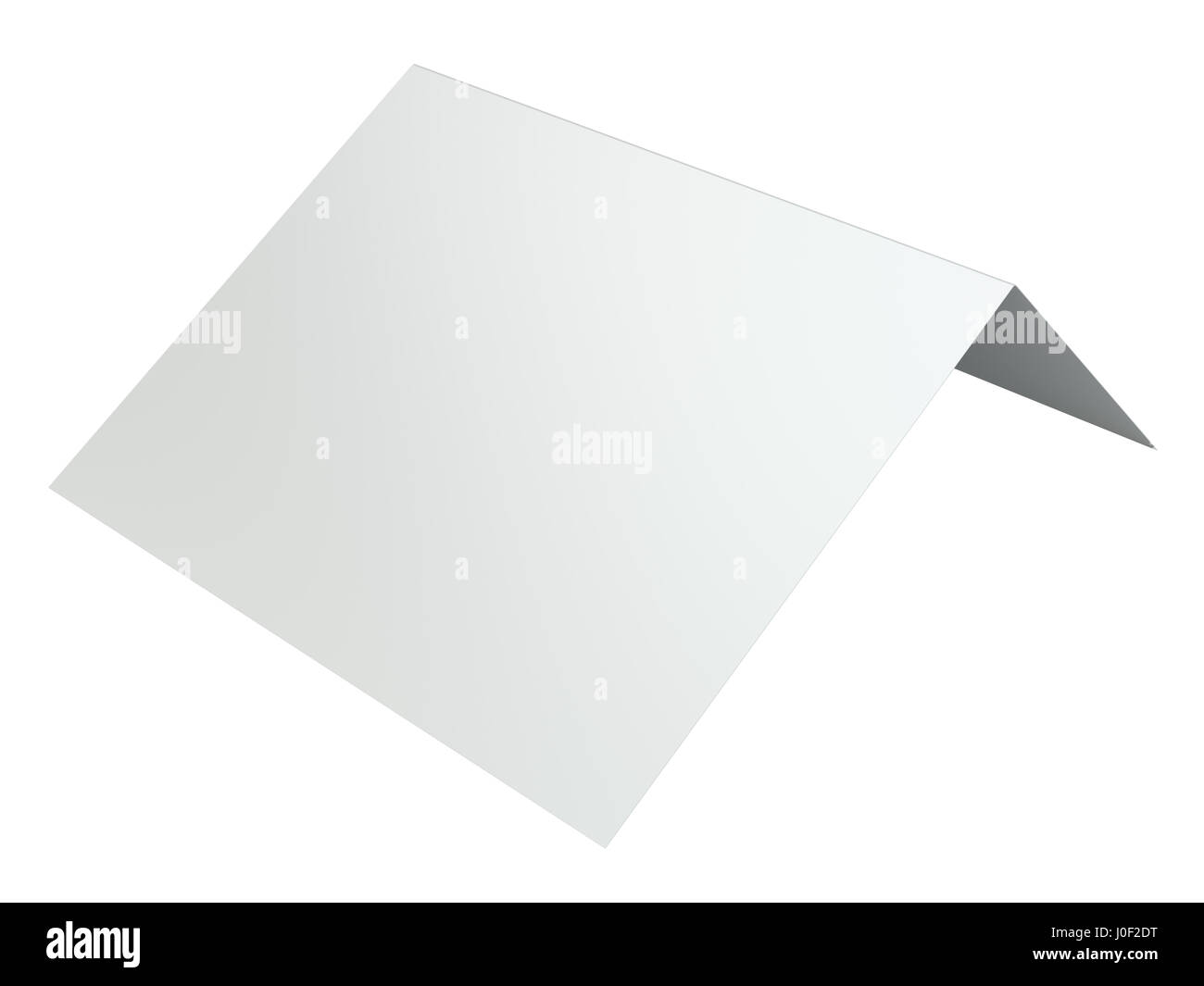 Fustellato ripiegate foglietto di carta bianca. Il rendering 3D Foto Stock