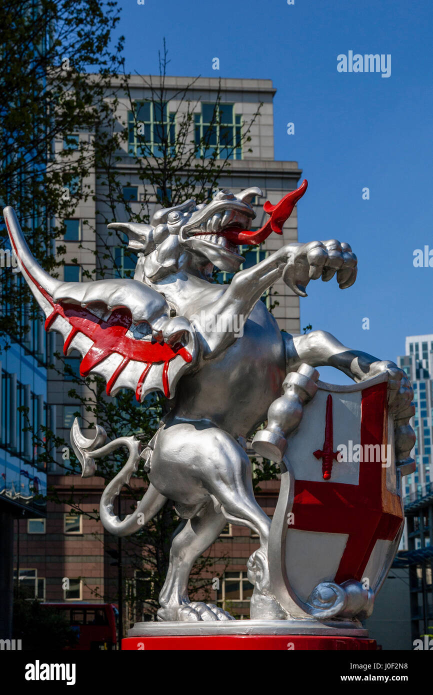 Drago segno di confine, City Of London, Londra, Inghilterra Foto Stock