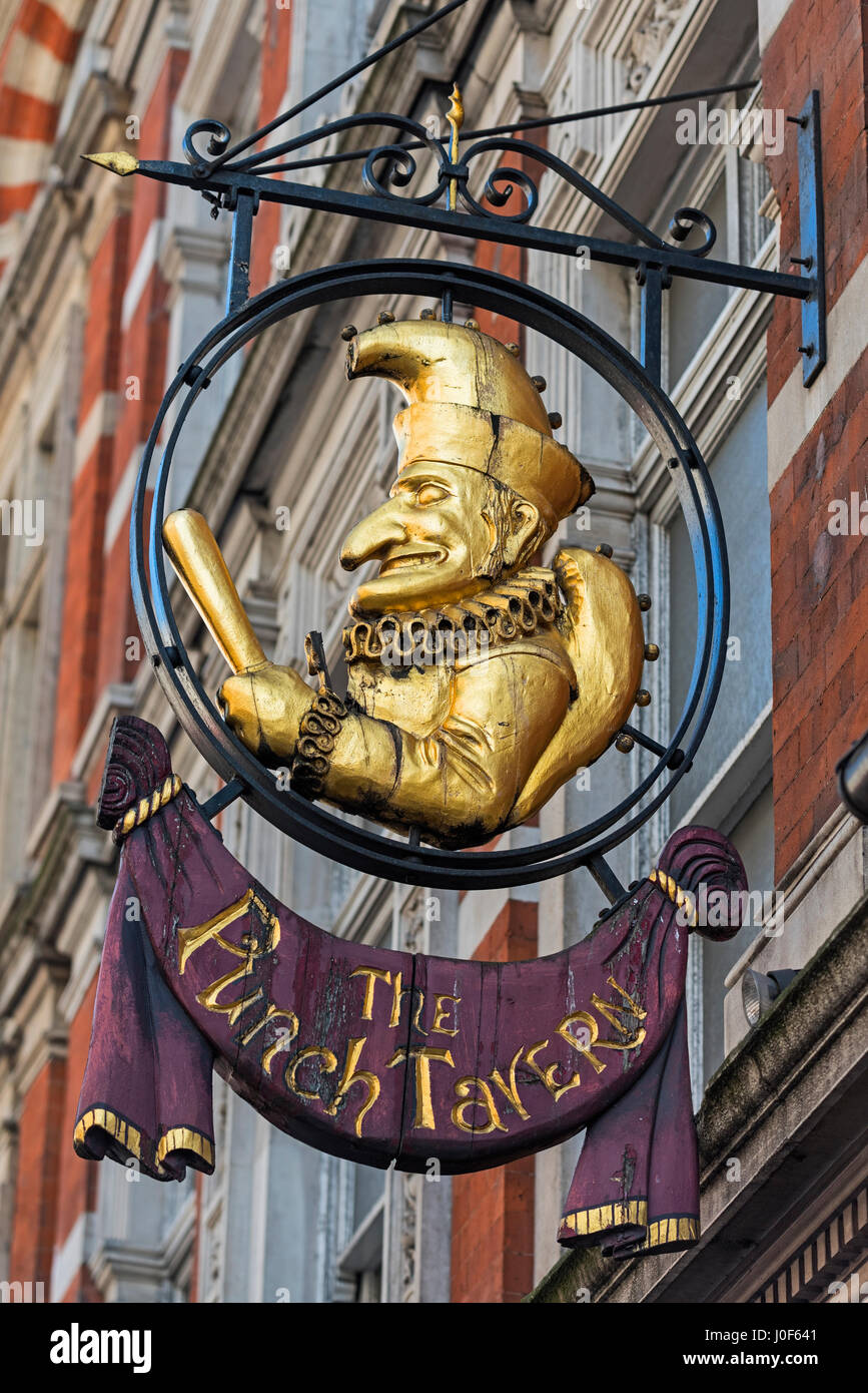 La Taverna del punzone segno Fleet Street London REGNO UNITO Foto Stock