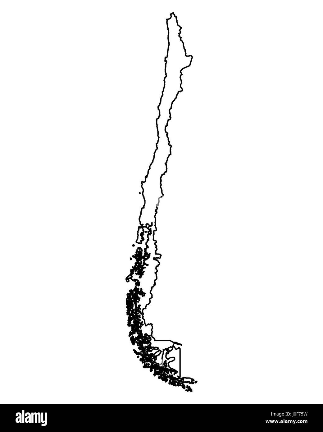 Mappa del Cile Foto Stock