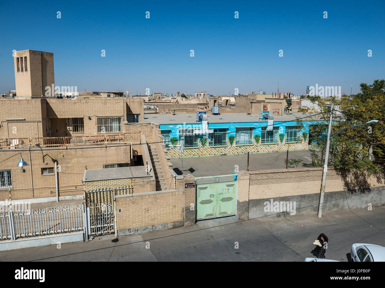 Città vecchia di Kashan città, capitale della contea di Kashan dell'Iran. Vista dal tetto del sultano Amir Ahmad Bathhouse Foto Stock
