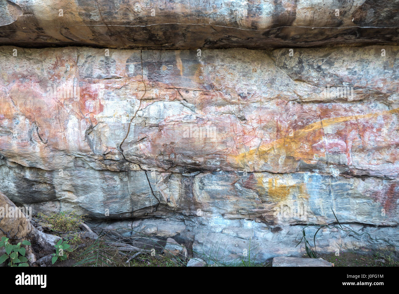 Parco Nazionale di Kakadu rocce aborigene pittura antica Foto Stock