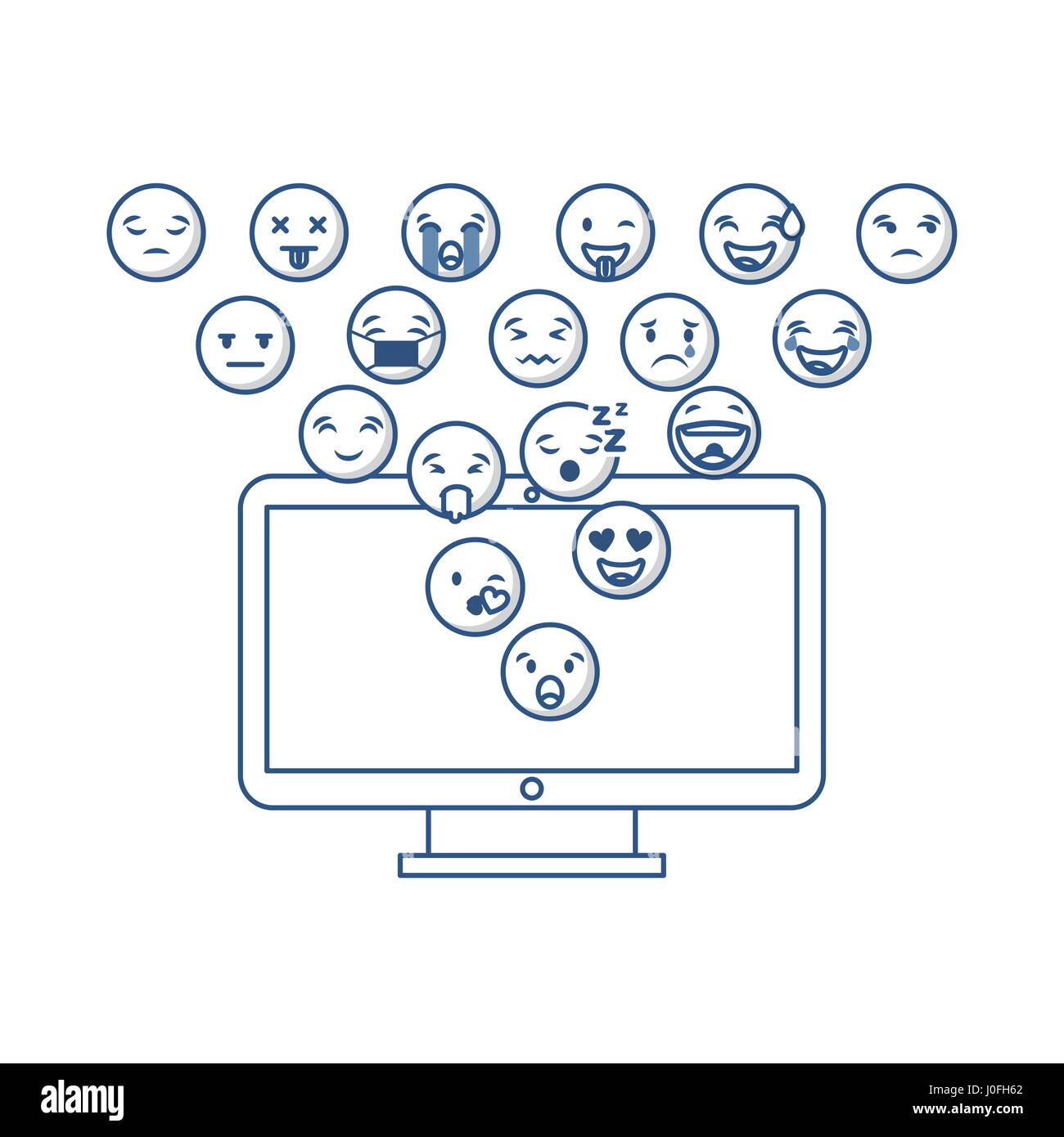 Cartoon design faccia Illustrazione Vettoriale