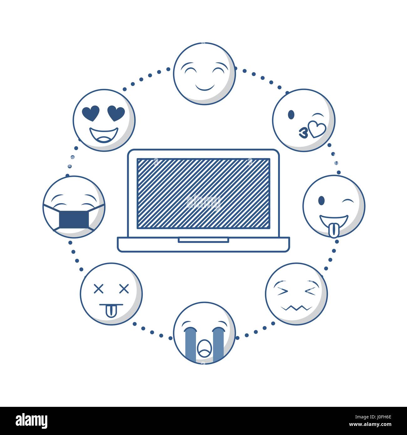 Cartoon design faccia Illustrazione Vettoriale