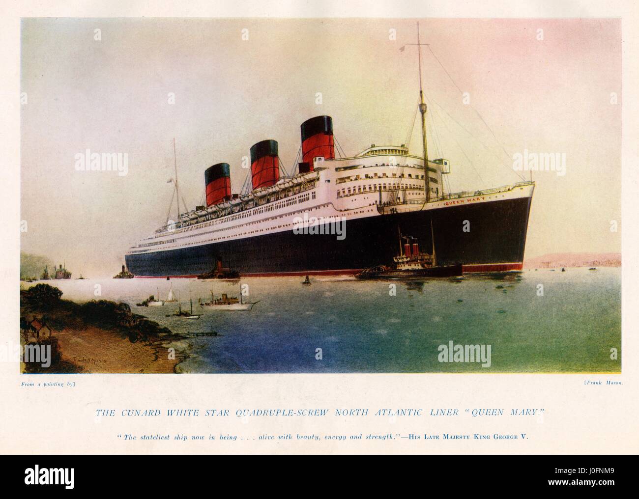 La Cunard White Star Quadruple-Screw North Atlantic Liner Queen Mary Foto Stock