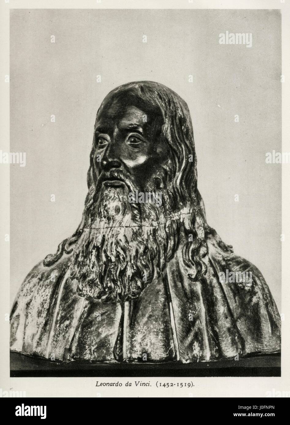 Busto di Leonardo da Vinci (1452-1519) Foto Stock