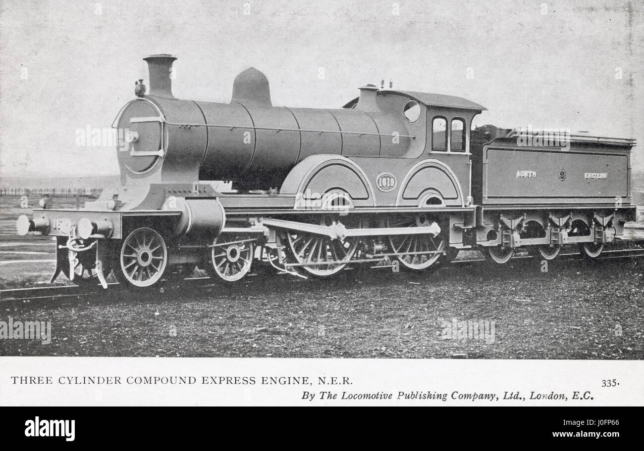 Locomotiva n. 1619: 3 composto di cilindro motore Express Foto Stock