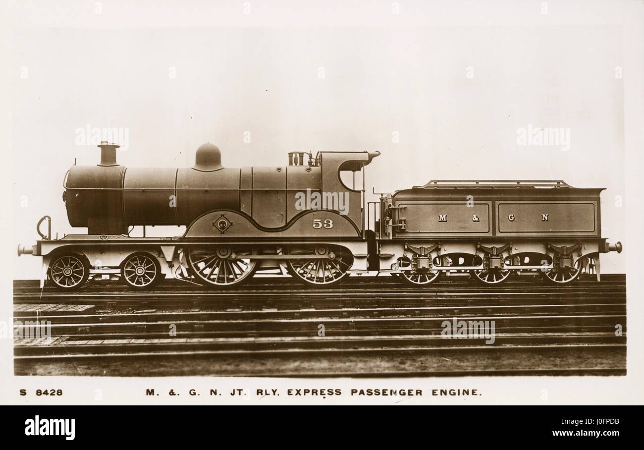 Locomotiva n. 53: 4-4-0 Express motore lato passeggero Foto Stock