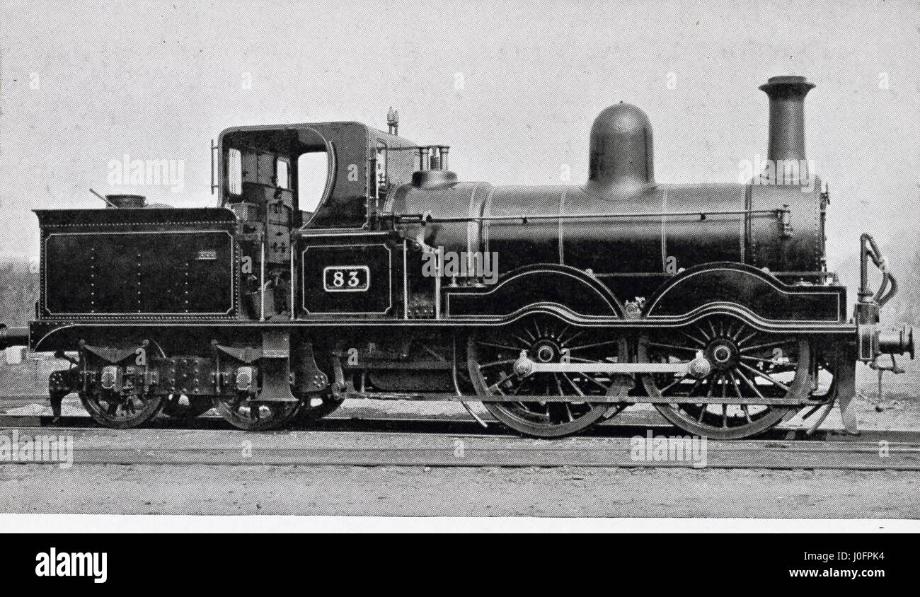 Locomotiva n. 83: 4-4-0 serbatoio del carrello Foto Stock