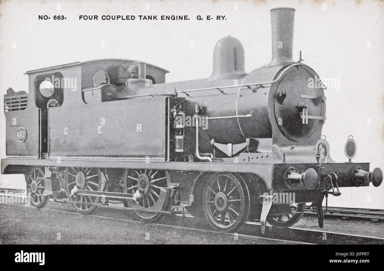 Locomotiva n. 663: 2-4-2 [quattro accoppiato] serbatoio del motore Foto Stock