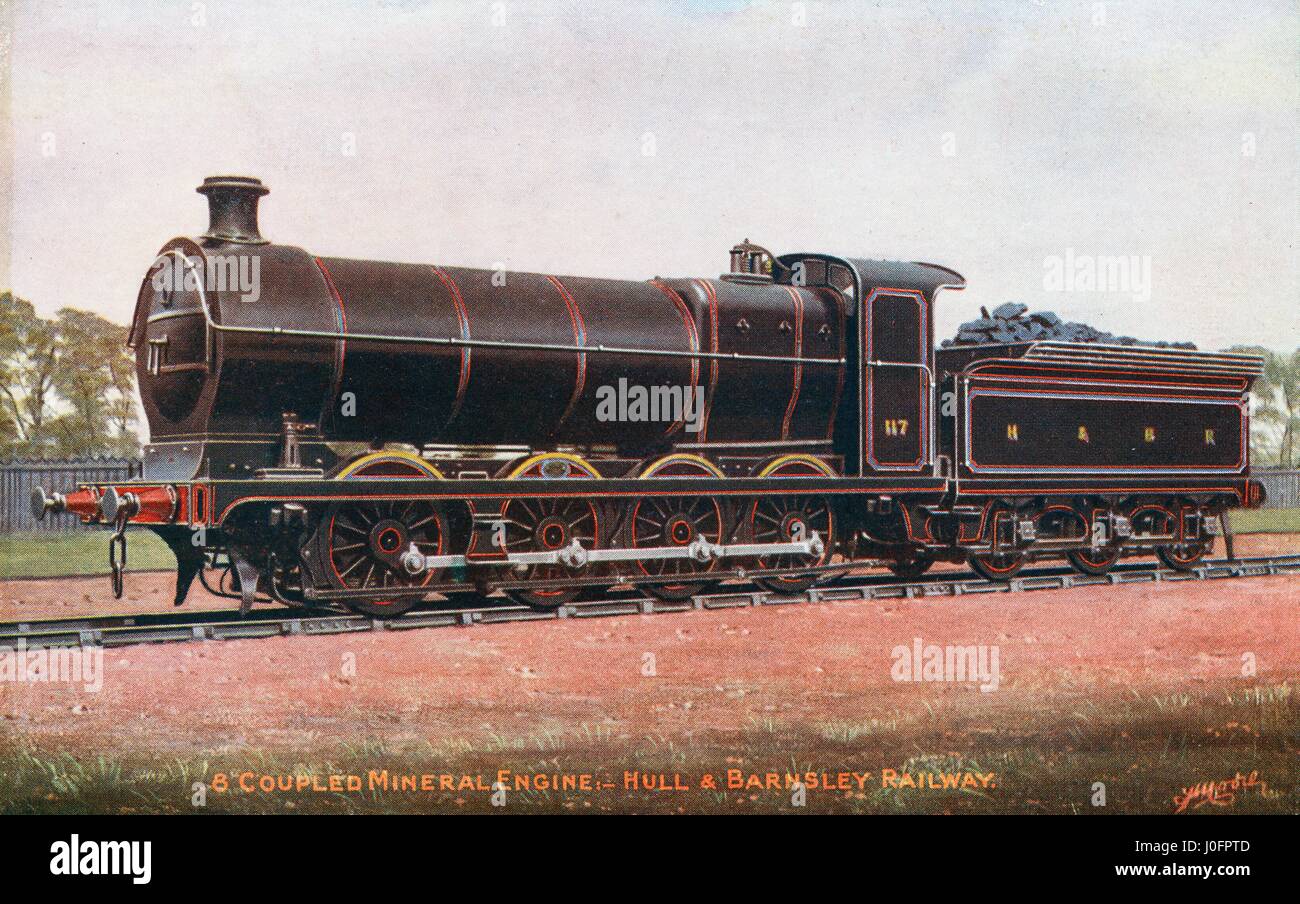 Locomotiva n. 117: 0-8-0 [otto accoppiato] motore minerale, da un dipinto di F Moore. Colore Foto Stock