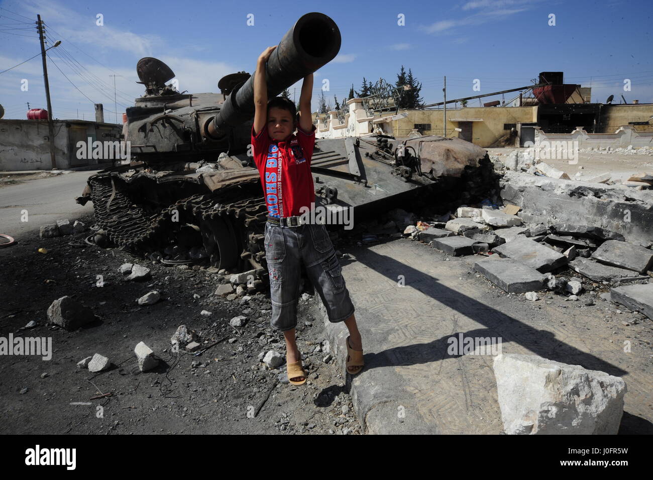 Il Libero esercito siriano, la principale fazione ribelle che combatte contro il Presidente Bashar al-Assad governo. Azaz una città stegic circa trenta chilometri a nord-nort Foto Stock