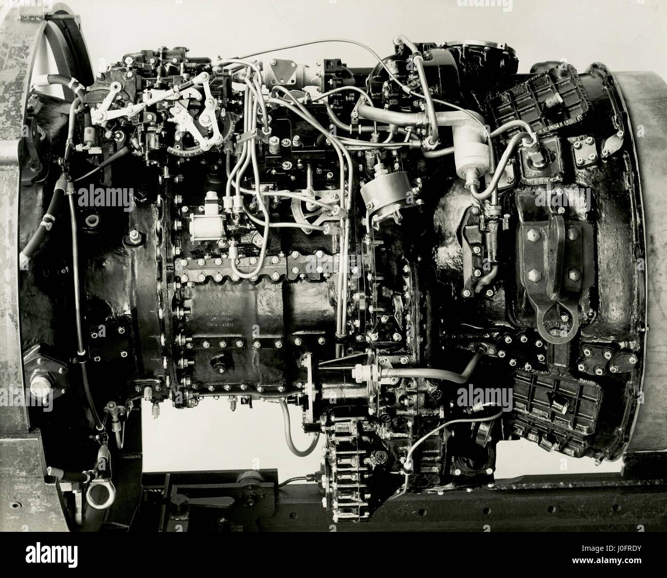 Westminster Eland motore, EL 131 dritta vista lato sinistro motore, Baia del compressore Foto Stock