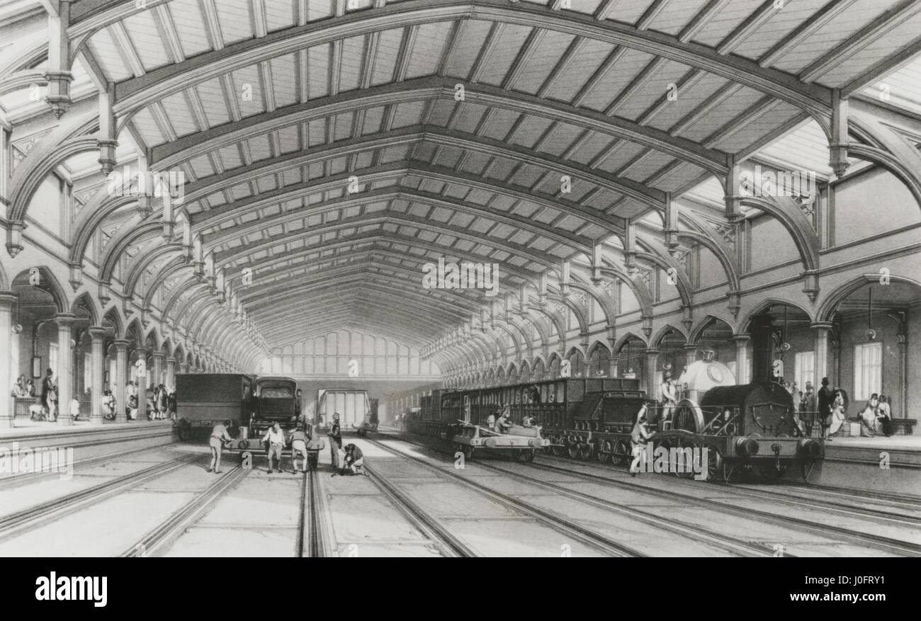All'interno della stazione di Bristol, Great Western Railway Foto Stock