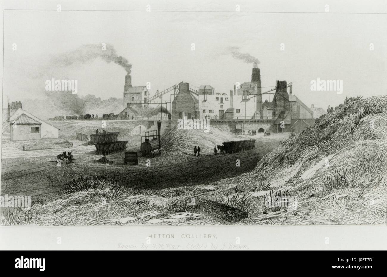Hetton Colliery, con una locomotiva a vapore Foto Stock