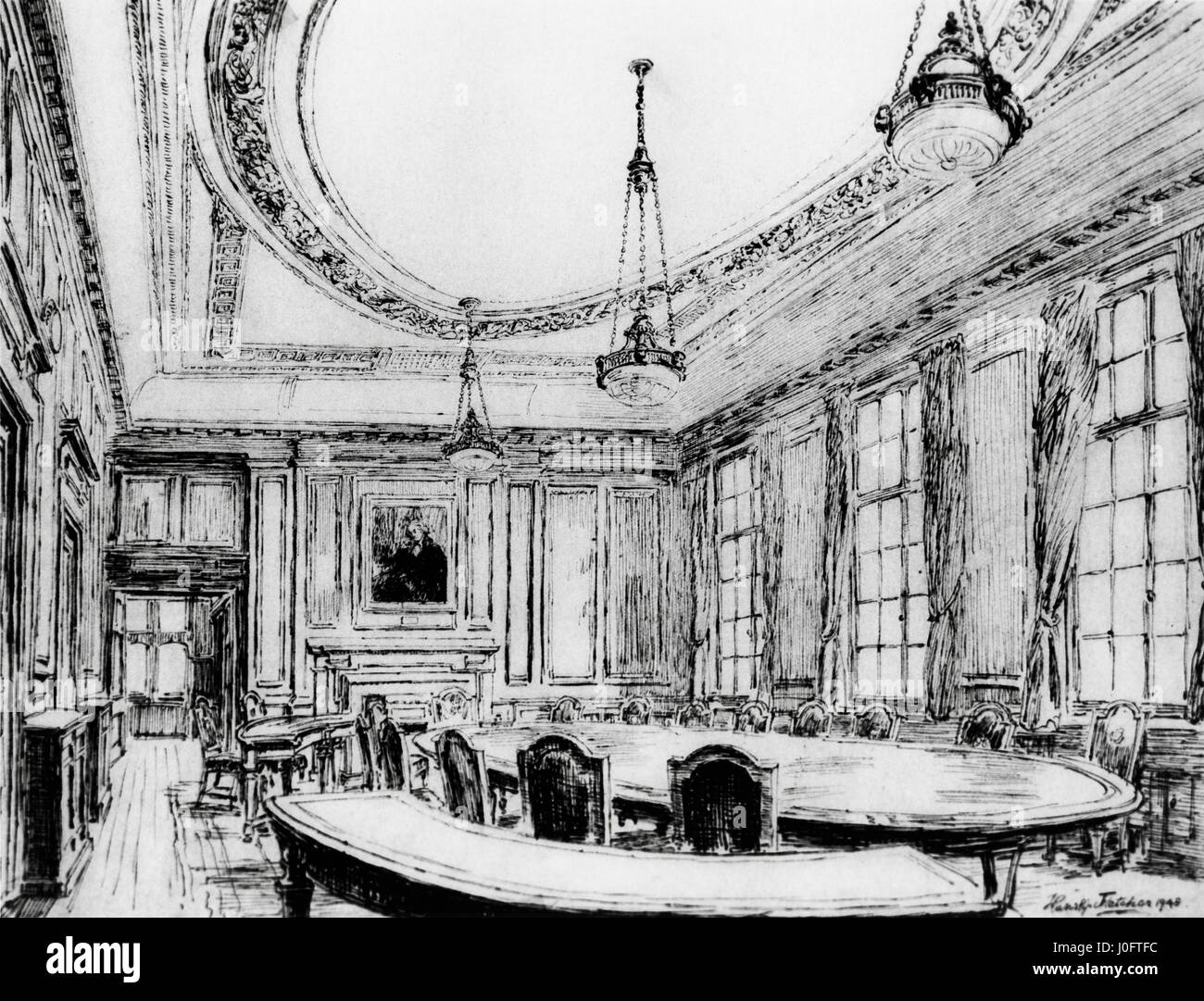 Istituzione di ingegneri meccanici sede sala del consiglio Foto Stock