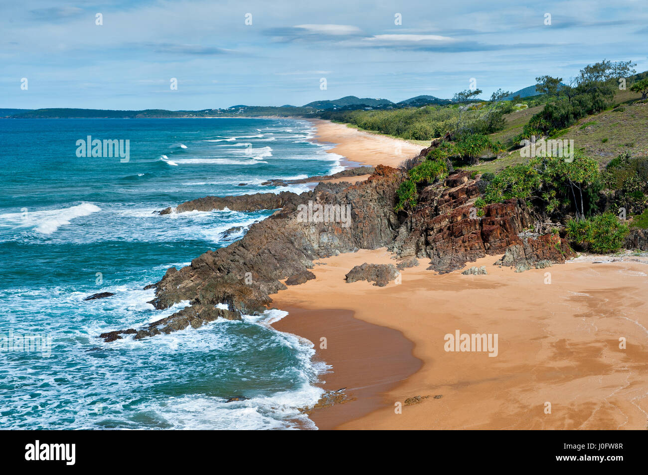 Incredibile costa al Agnes Water Beach. Foto Stock