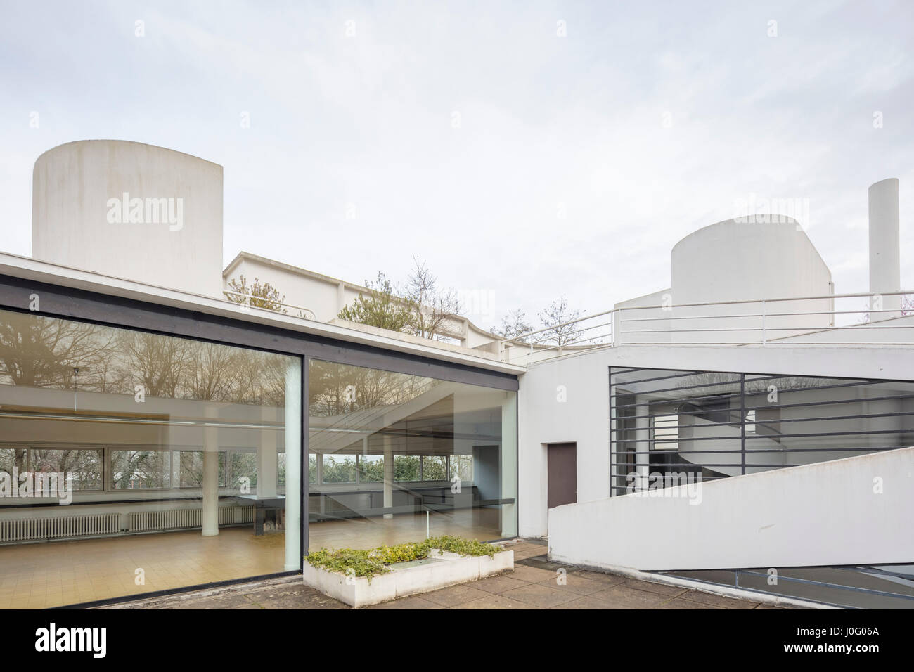 Villa Savoye a Poissy, Francia, modernista icona architettonica di Le Corbusier Foto Stock
