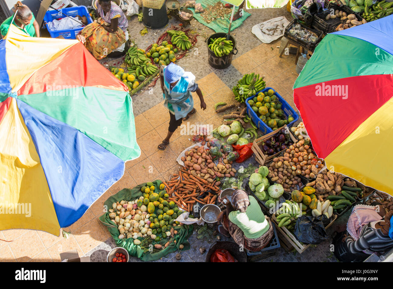 Mercato Africano, Assomada, isola di Santiago, Capo Verde Foto Stock