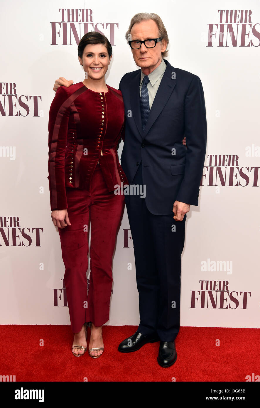 Gemma Arterton e Bill Nighy partecipando alla premiere di 'i loro migliori" al BFI Southbank di Londra. Foto Stock