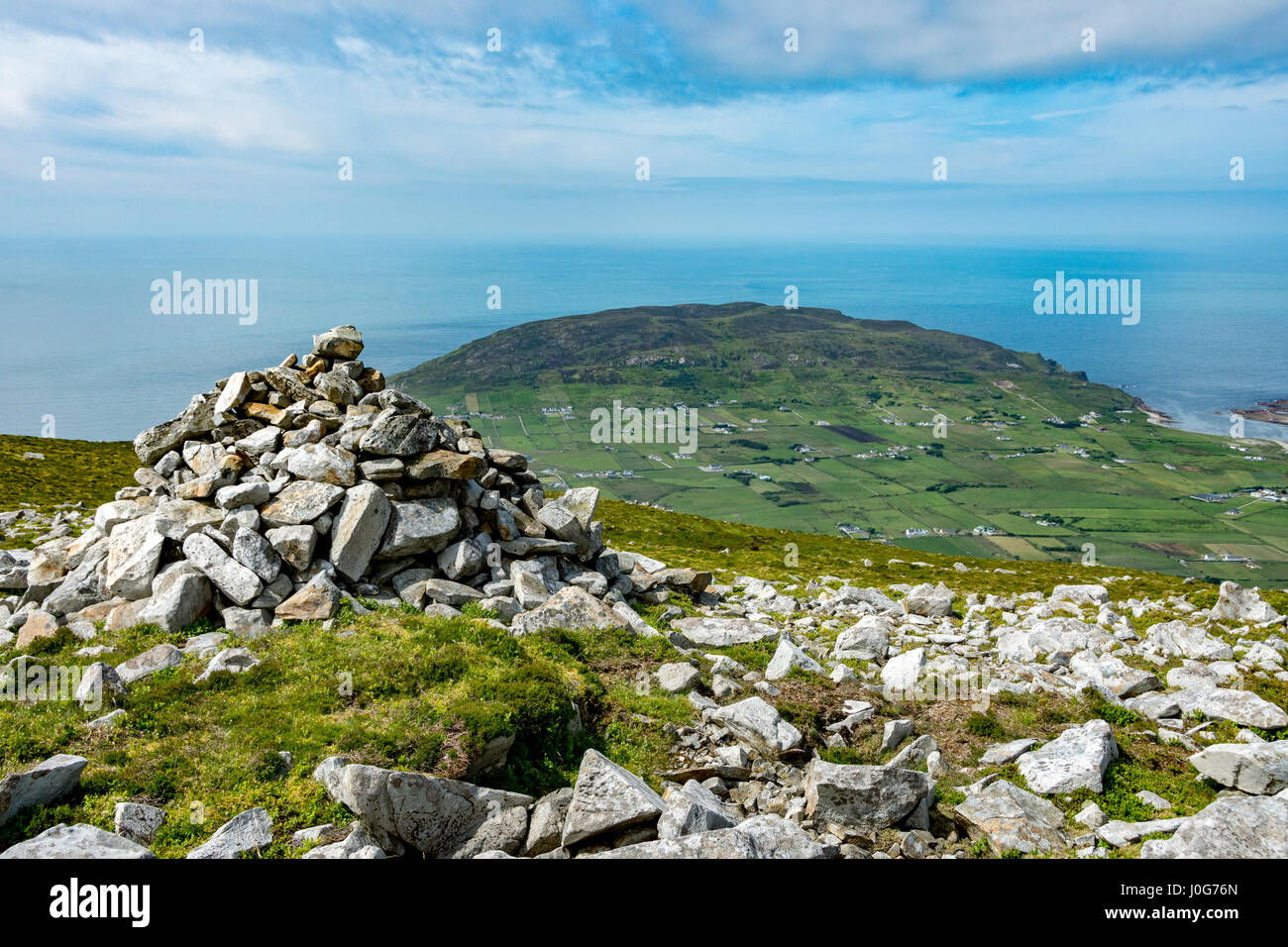 Testa Dunaff dal vertice di Raghtin più, County Donegal, Irlanda Foto Stock