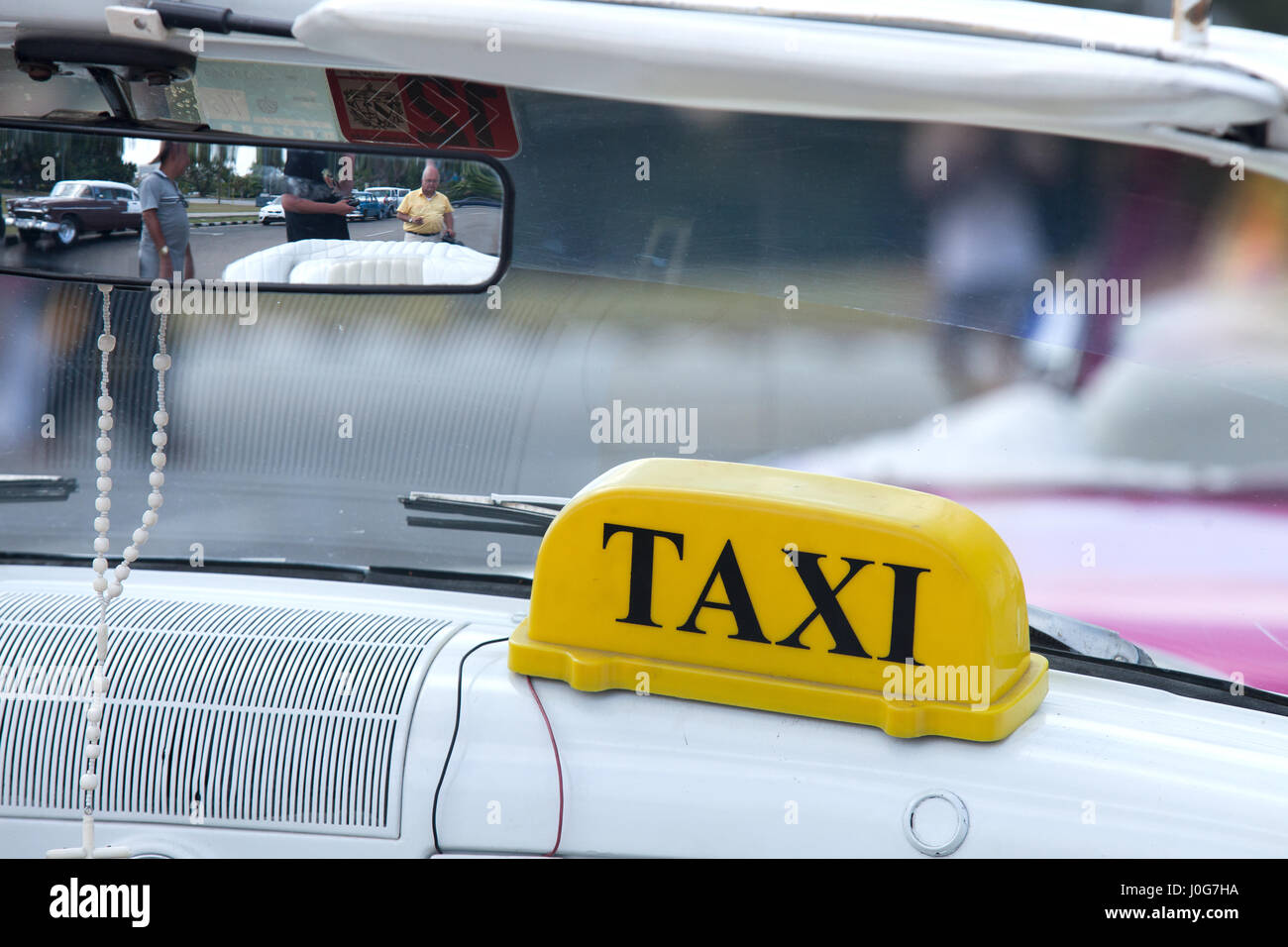 Taxi, Havana, Cuba Foto Stock