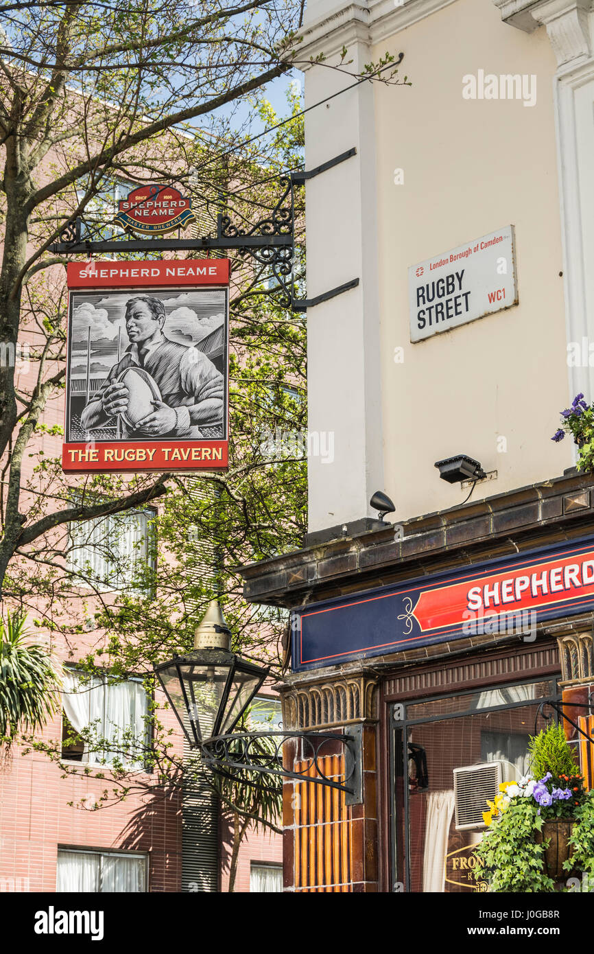 La Taverna di Rugby public house sul rugby Street, Bloomsbury, Londra, WC1, Regno Unito Foto Stock