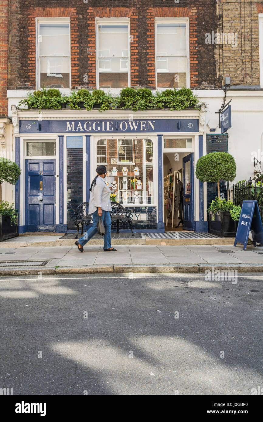 Maggie Owen un negozio indipendente sul rugby Street nel quartiere di Bloomsbury, London, Regno Unito Foto Stock