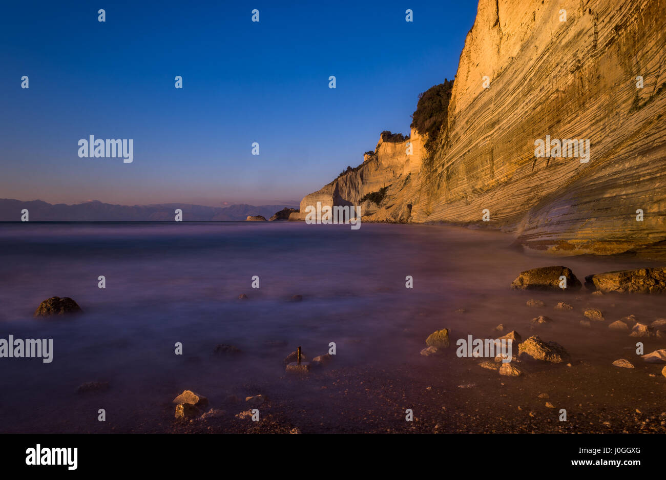 Spiaggia Loggas a Corfu Grecia. Foto Stock