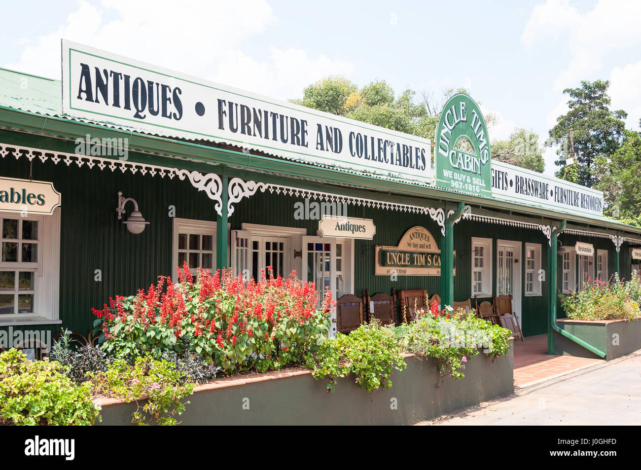 Lo zio Tim cabina dell antiquariato, High Road, Brentwood Park, Benoni, East Rand, provincia di Gauteng, Repubblica del Sud Africa Foto Stock