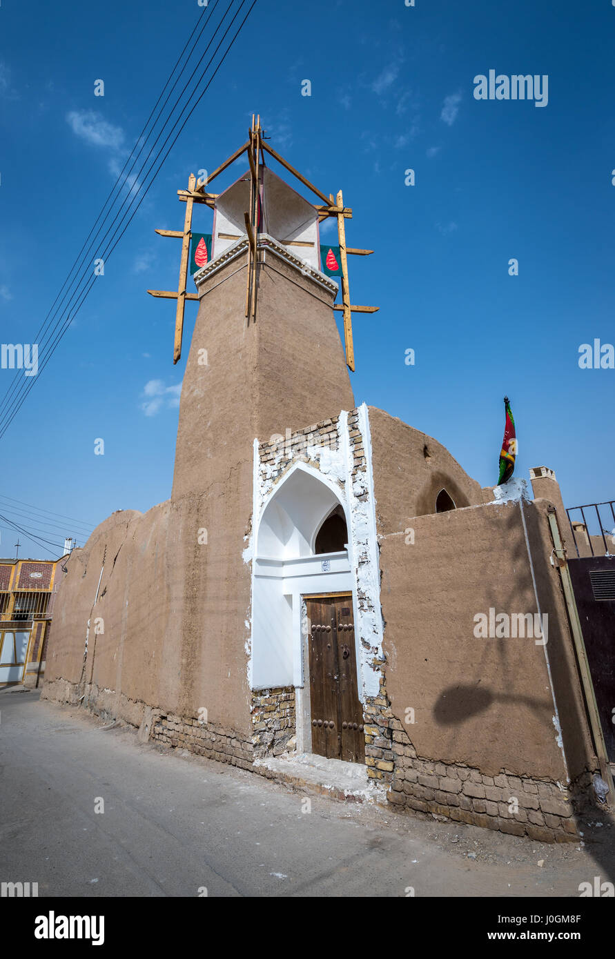 Wind catcher torre sulla città vecchia di Kashan città, capitale della contea di Kashan dell'Iran Foto Stock