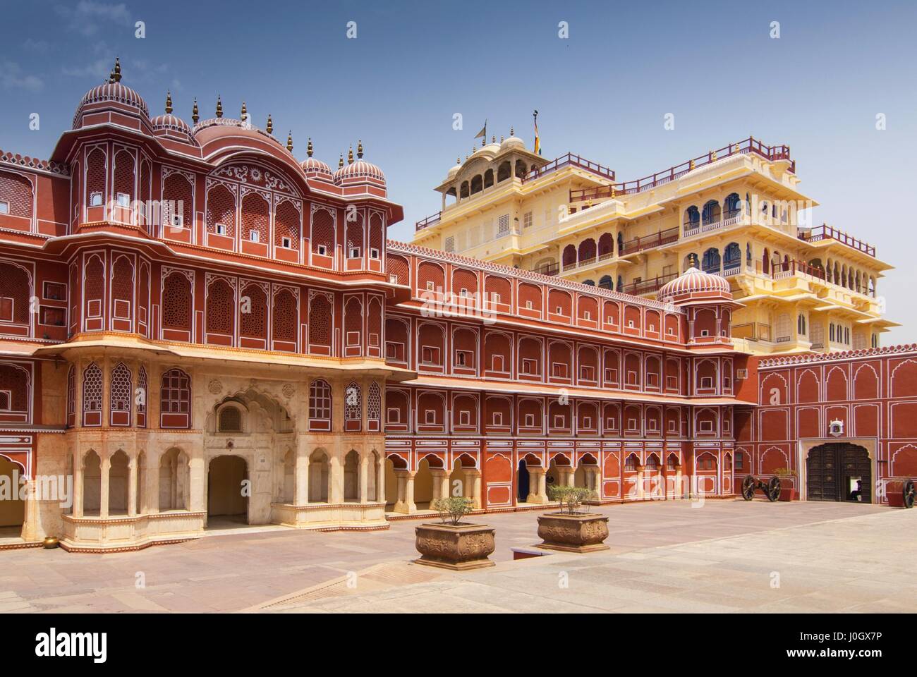 Chandra Mahal la residenza reale presso il Palazzo di Città, Jaipur, Rajasthan, India Foto Stock