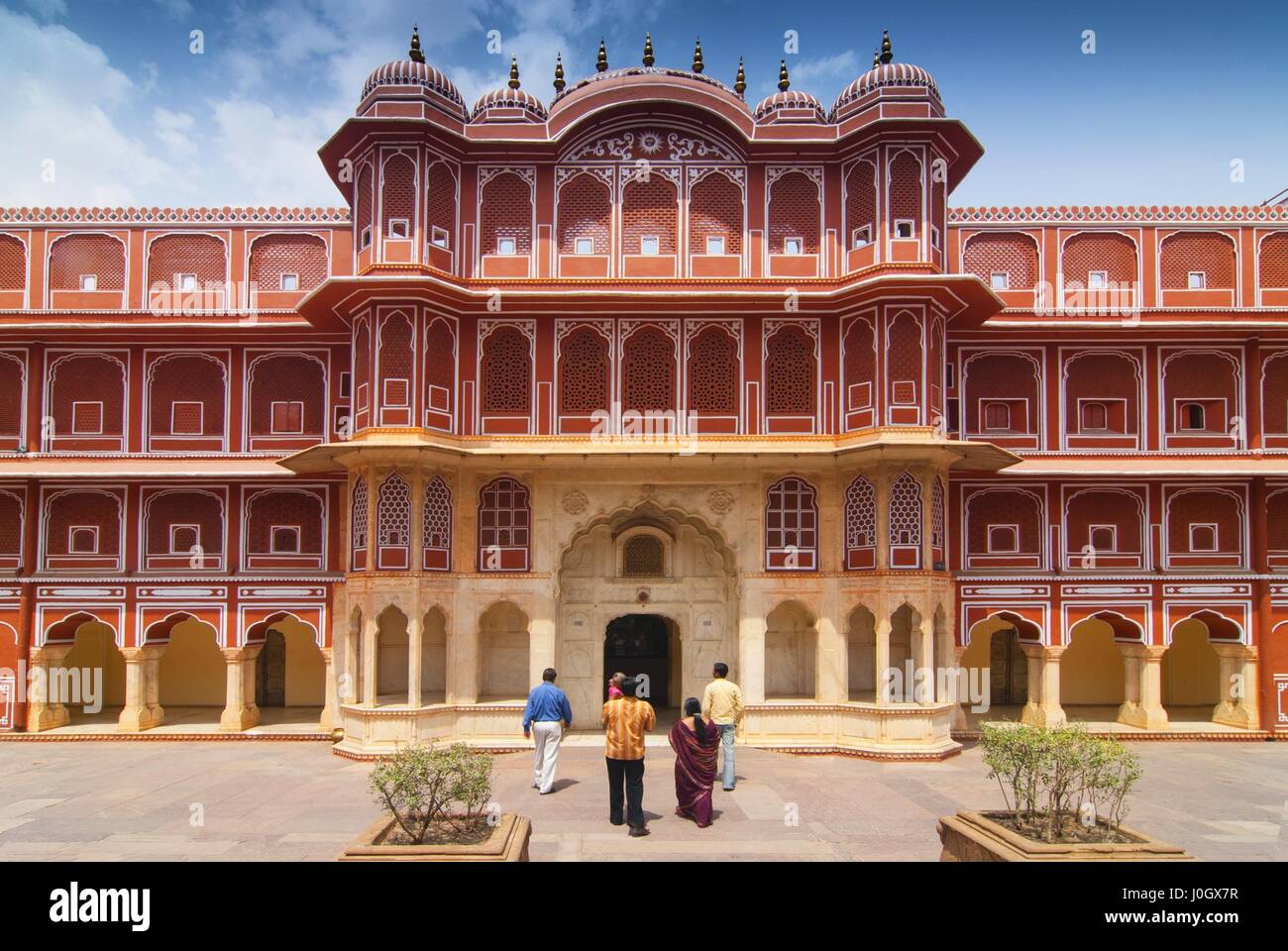 Chandra Mahal la residenza reale presso il Palazzo di Città, Jaipur, Rajasthan, India Foto Stock