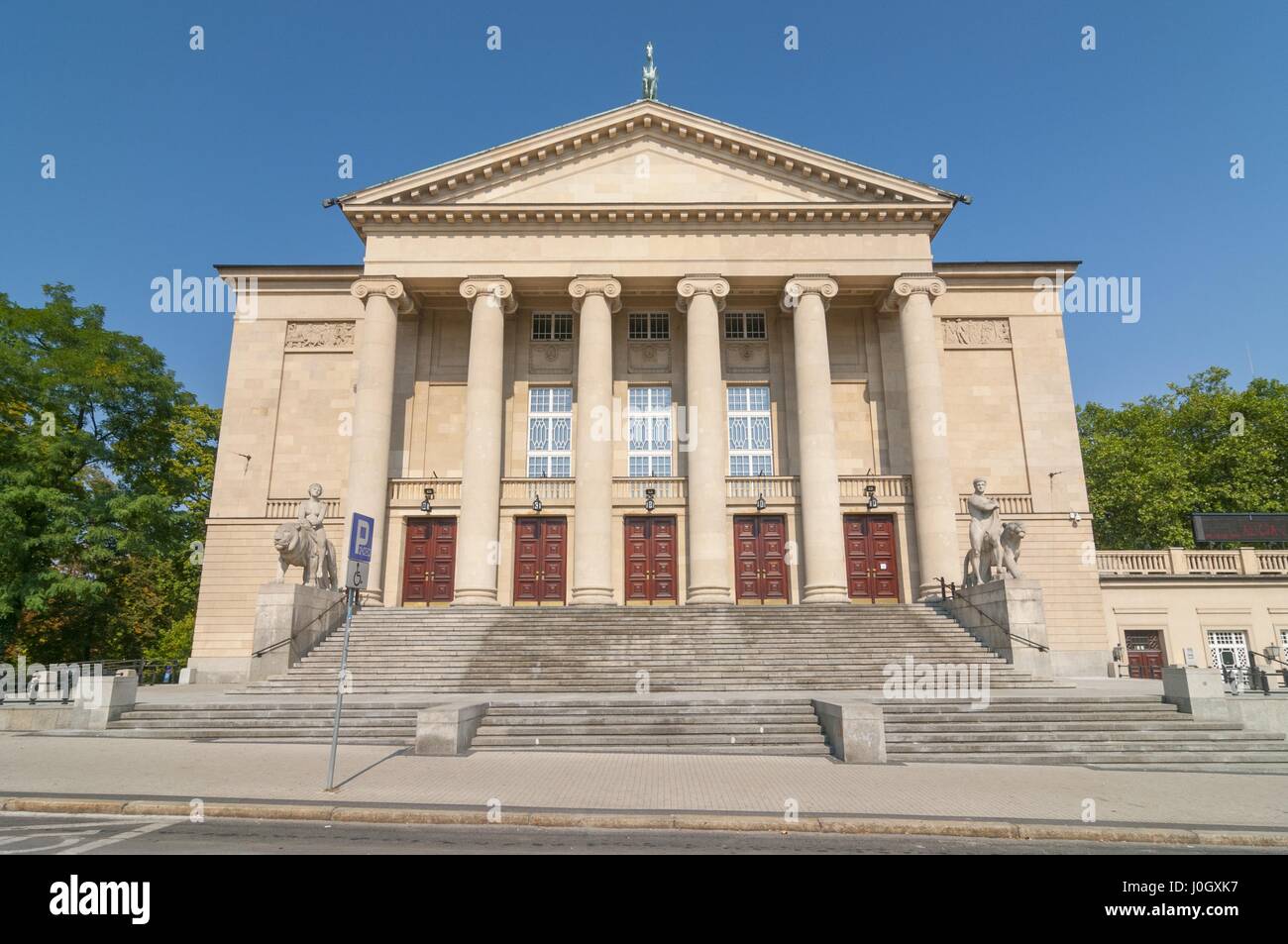 Poznan Stanisław Moniuszko grande teatro (Opera) edificio, Polonia. Foto Stock