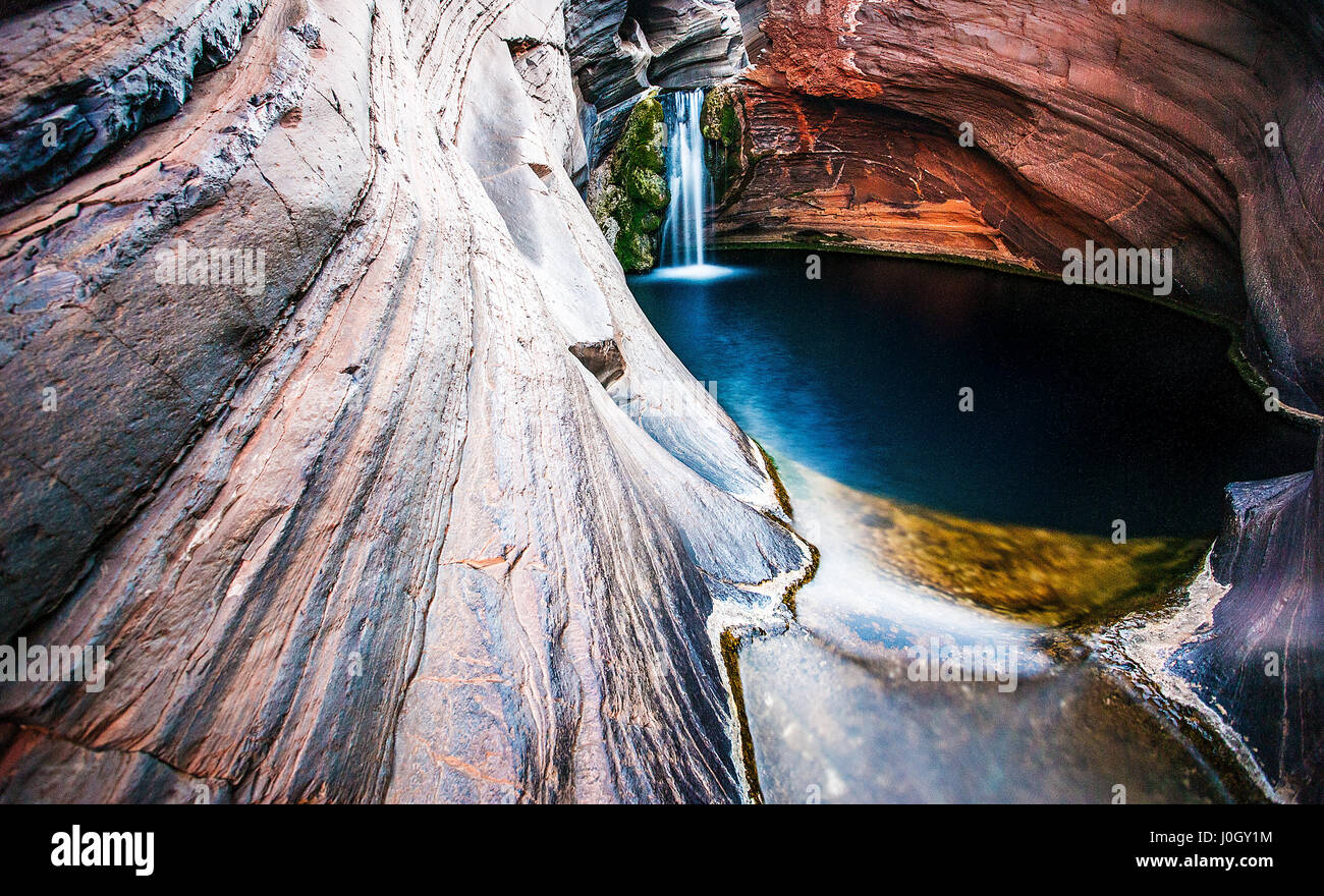 Hamersley Gorge, piscina termale, Karijini National Park, Nord Ovest, Australia occidentale Foto Stock