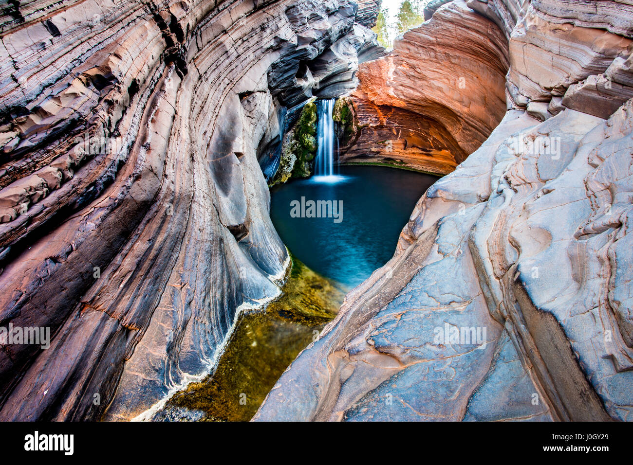 Hamersley Gorge, piscina termale, Karijini National Park, Nord Ovest, Australia occidentale Foto Stock